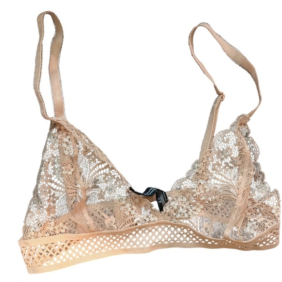 Urban outfitters lace triangle Bralette sheer feminine whimsy boho indie flirty - Picture 4 of 9